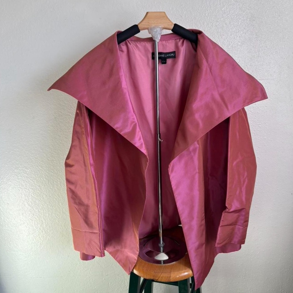 Vintage Adrienne Landau Pink Silk Women's Cape Jacket